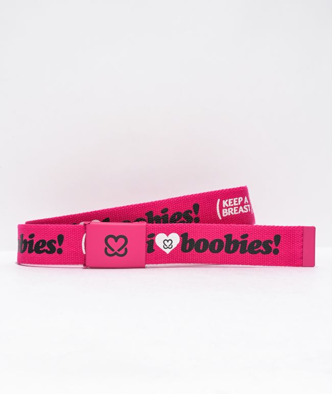 Keep A Breast Foundation I Heart Boobies Pink  Belt