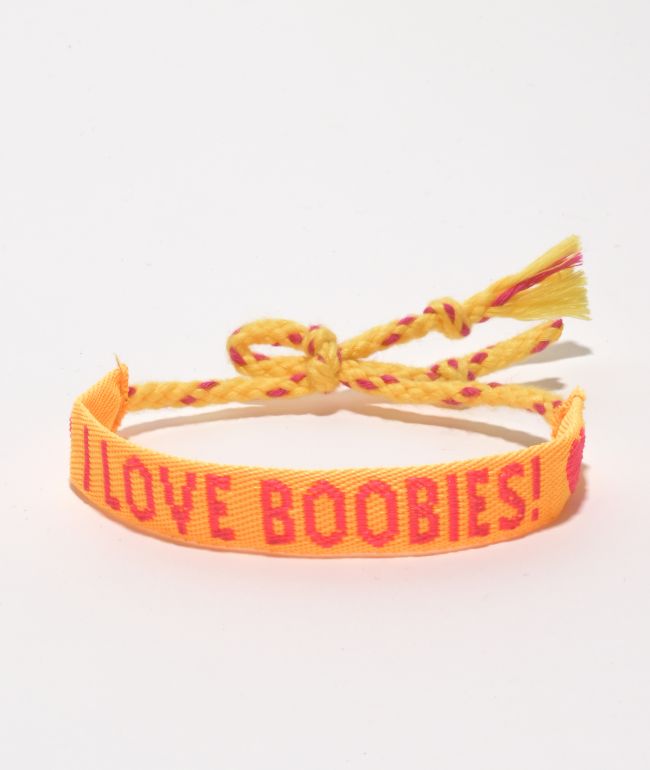 Keep A Breast I Love Boobies pulsera amarilla de amigo