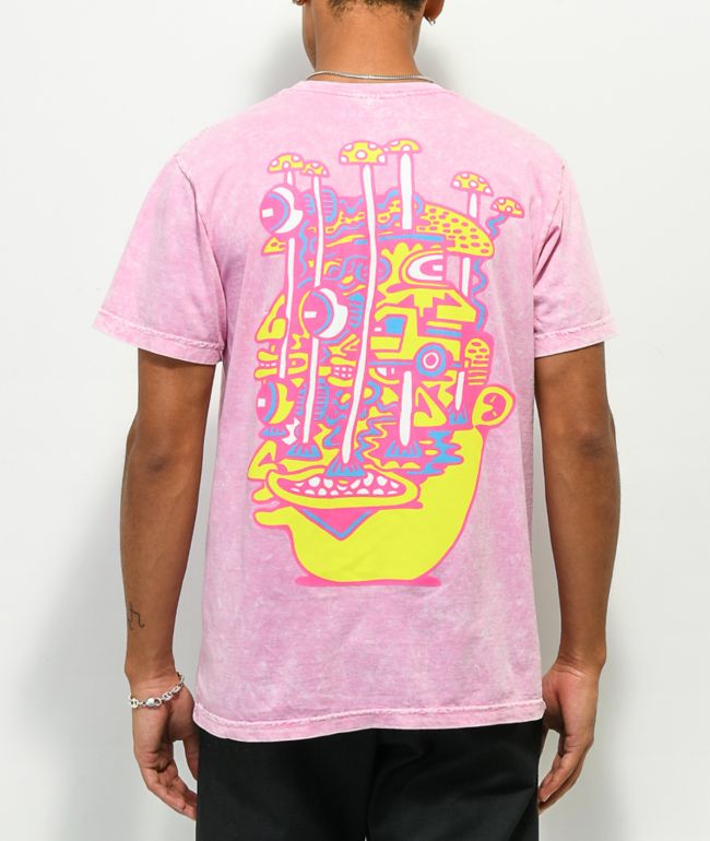 Killer Acid No Bad Trips Pink Knit Ringer T-Shirt