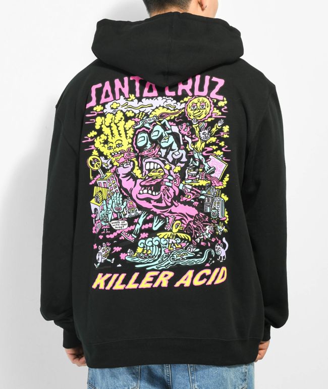 Killer Acid x Santa Cruz Killer Hand Black Zip Hoodie