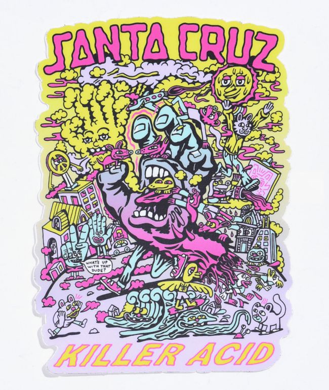 Killer Acid x Santa Cruz Puff Dot Green Sticker