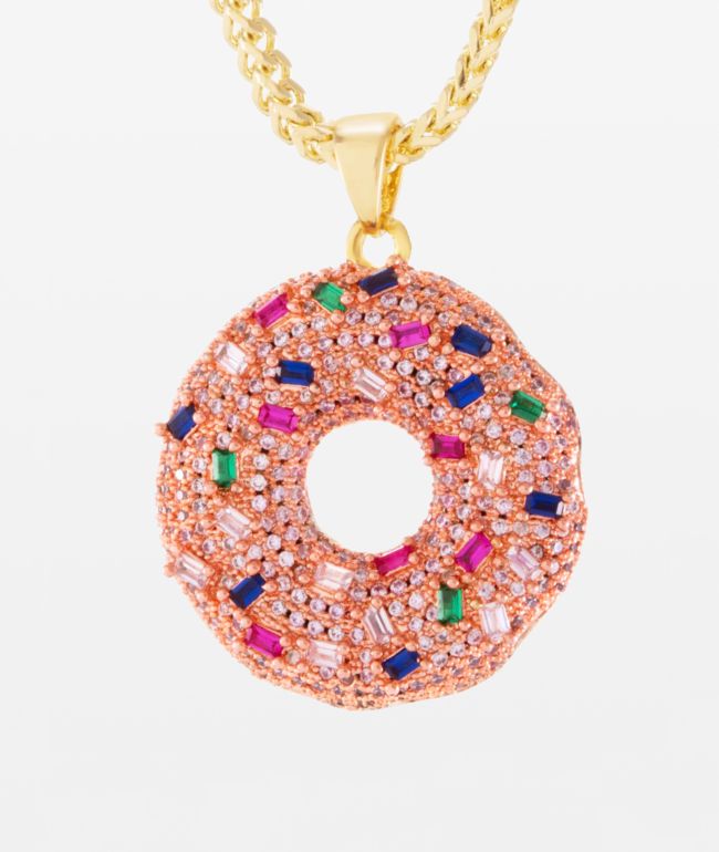 King Ice Donut Pendant Necklace