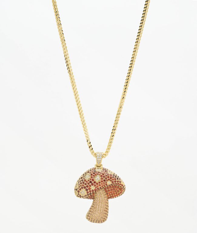 King Ice Shroom 20" Gold Necklace