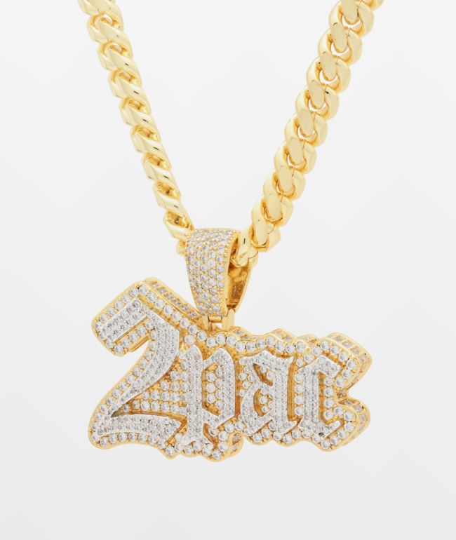 King Ice X 2pac Logo Gold Necklace