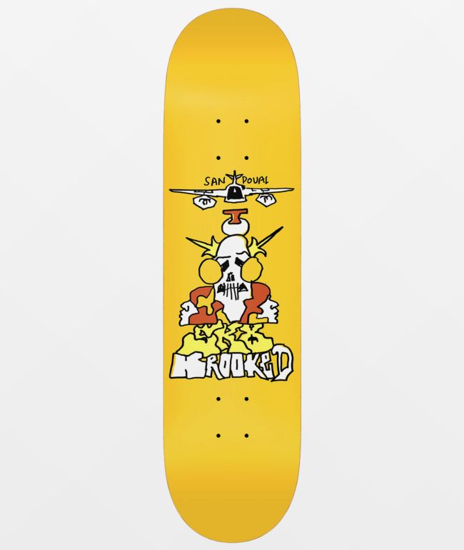 8.25" inch free grip and post Krooked Ronnie Sandavol Racer K Skateboard Deck 