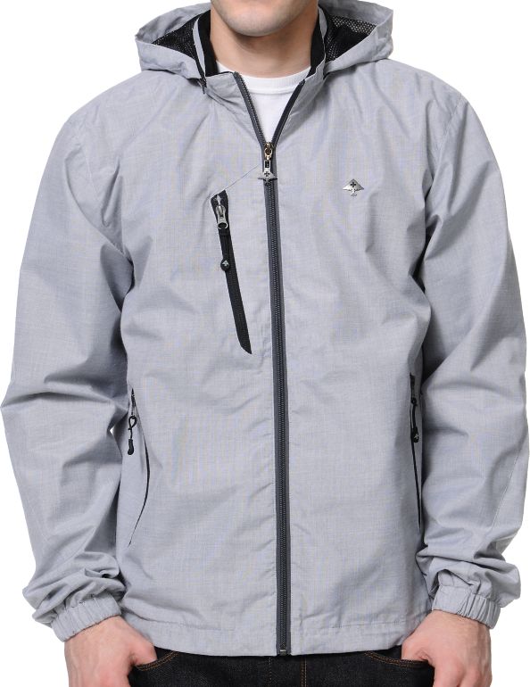 light gray windbreaker