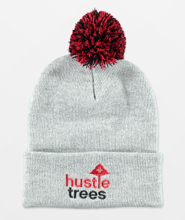 LRG Hustle Trees Grey Pom Beanie