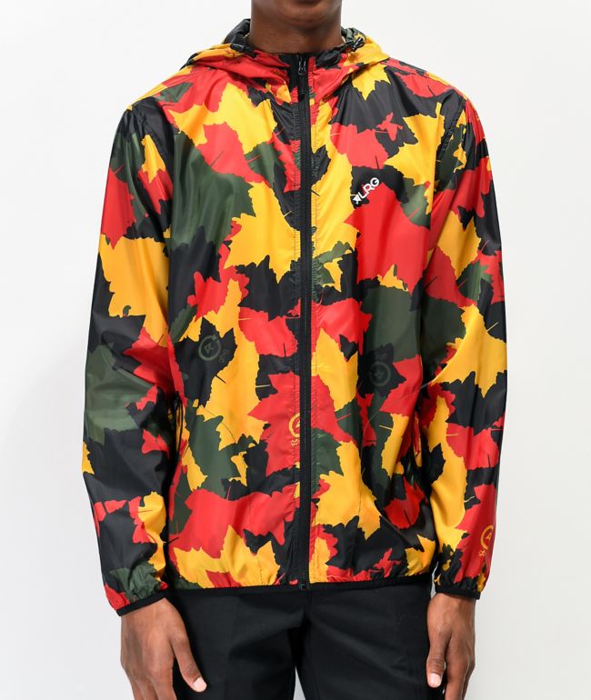 LRG Mens Lifted Research Collection Leaf Camo Windbreaker 