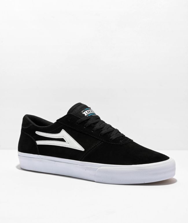 Lakai Manchester Black & White Suede Skate Shoes