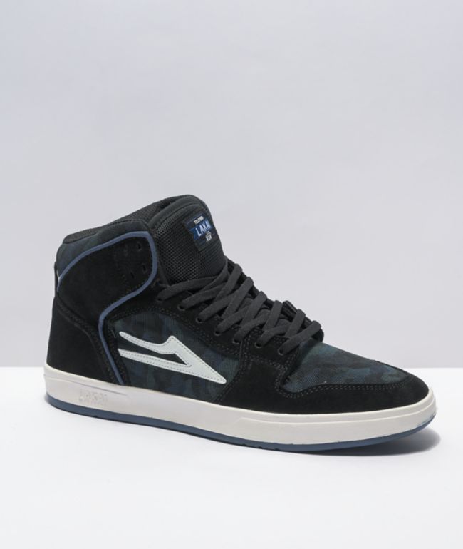 Lakai Telford Black, Blue, & Camp Suede Skate Shoes