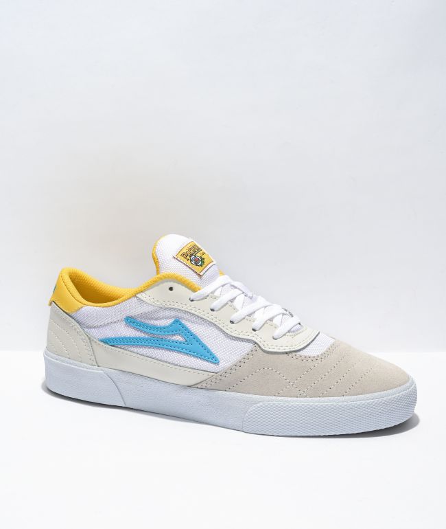 Lakai x Pacifico Cambridge White & Cyan Skate Shoes
