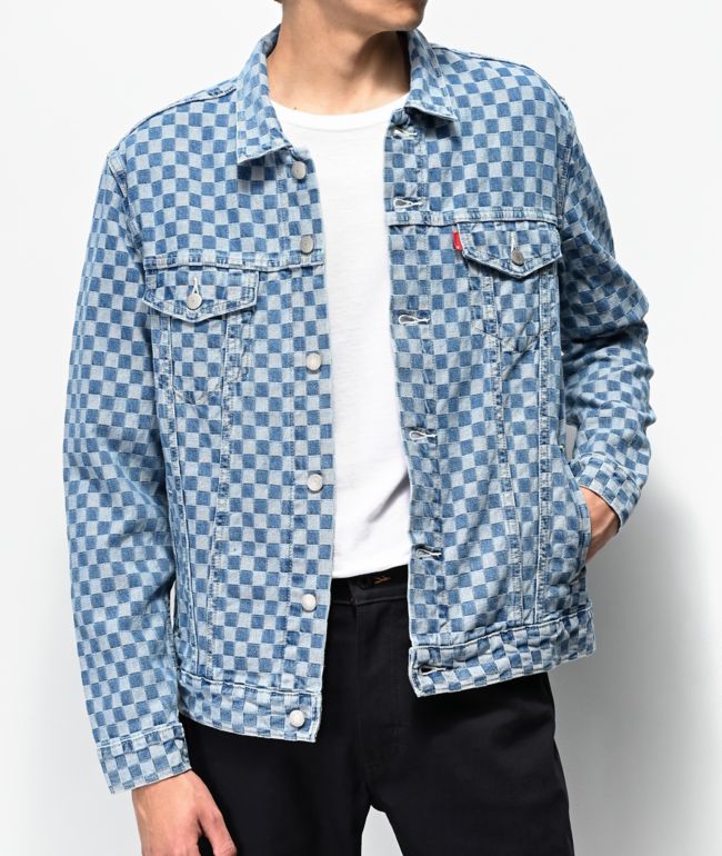 levis checkered denim jacket