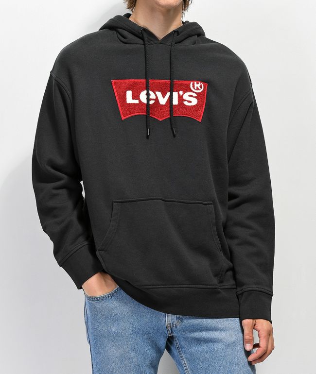 levi black hoodie
