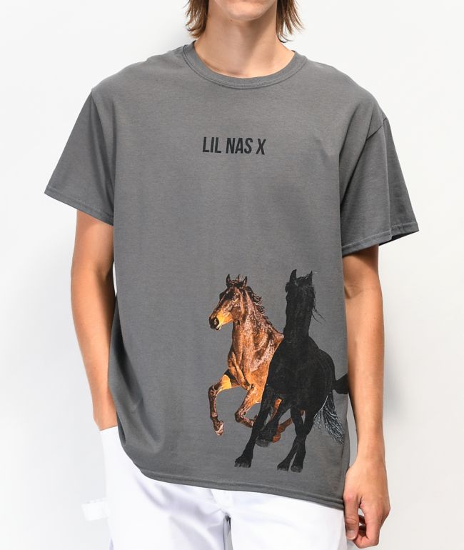 Lil Nas X Horses Charcoal Grey T-Shirt