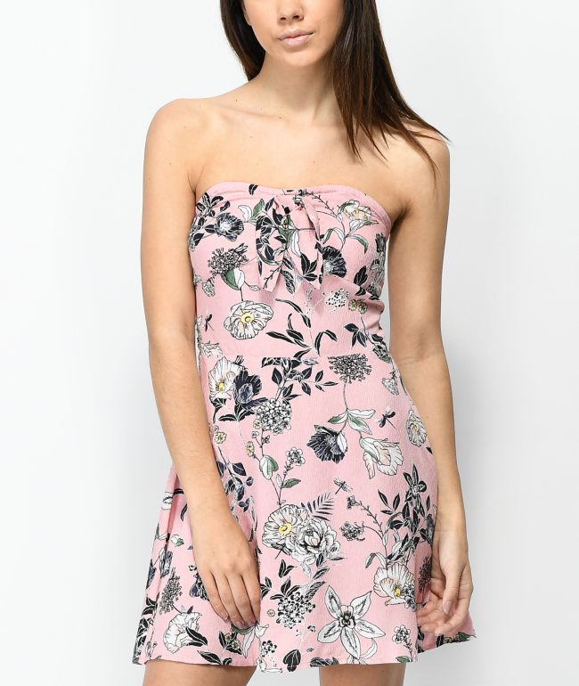 strapless flower dress