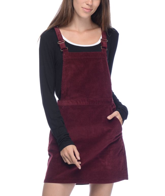 maroon corduroy dress