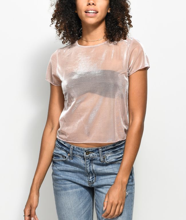 metallic mesh top
