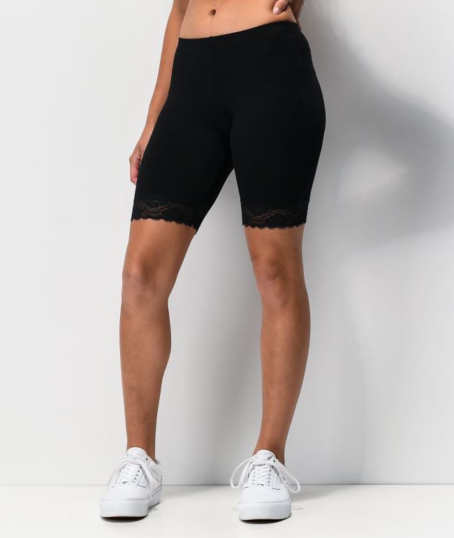 black lace bike shorts