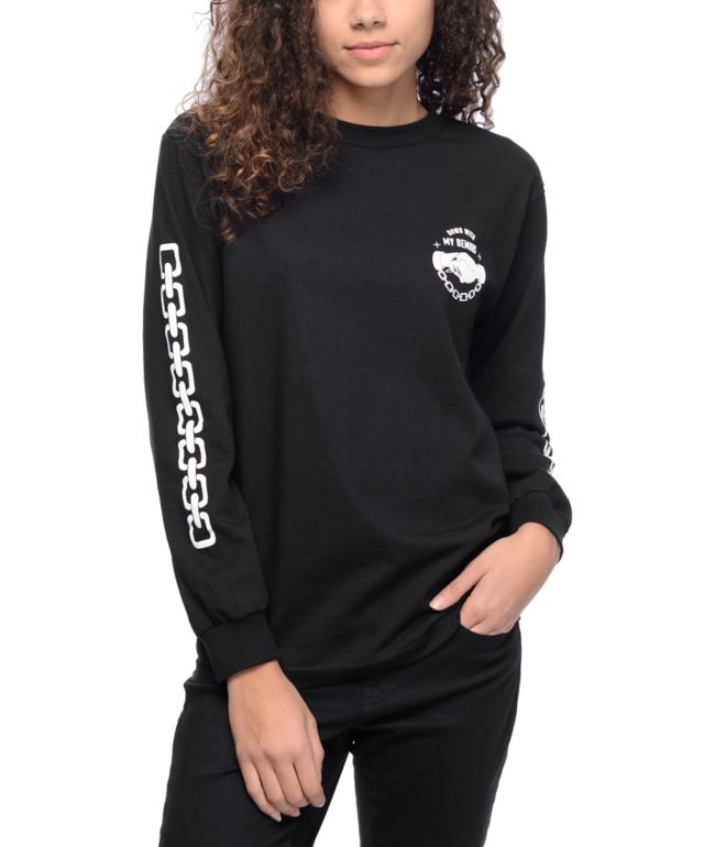 Lurking Class By Sketchy Tank Down With My Demons Black Long Sleeve T-Shirt