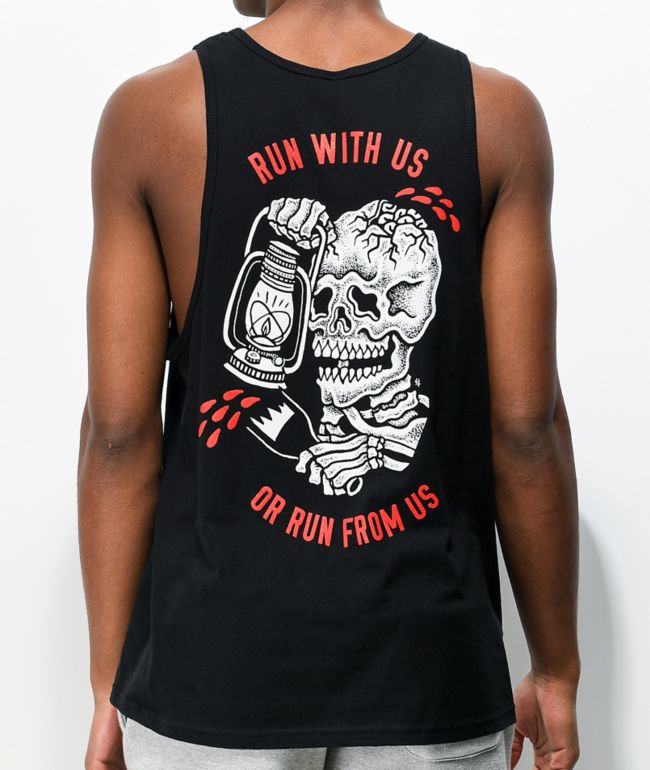 Lurking Class By Sketchy Tank Run With Us Black Tank Top Zumiez