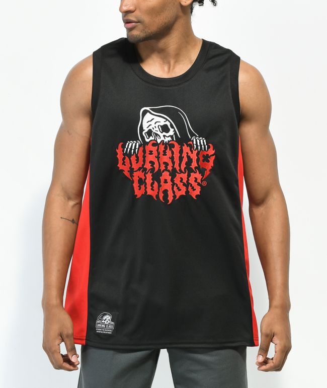 Lurking Class by Sketchy Tank Black Basketball Jersey