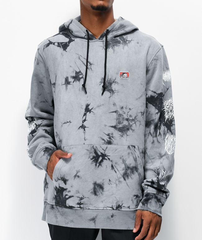 Lurking Class by Sketchy Tank Branch Logo Grey & Black Dyed Hoodie