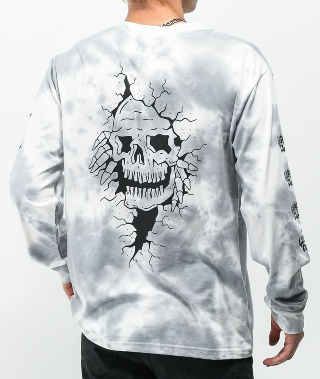 Lurking Class by Sketchy Tank Cracked White Tie Dye Long Sleeve T-Shirt