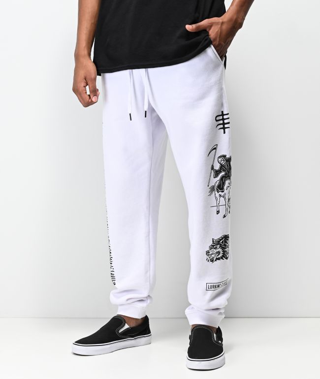 white sweatpants