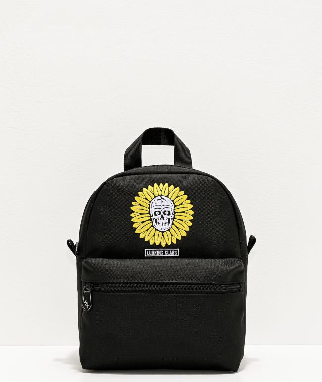 Lurking Class by Sketchy Tank Flower Skull Black Mini Backpack