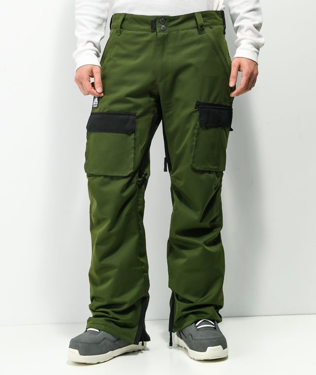 Lurking Class by Sketchy Tank Lurk Wear Green 10K Cargo Snowboard Pants
