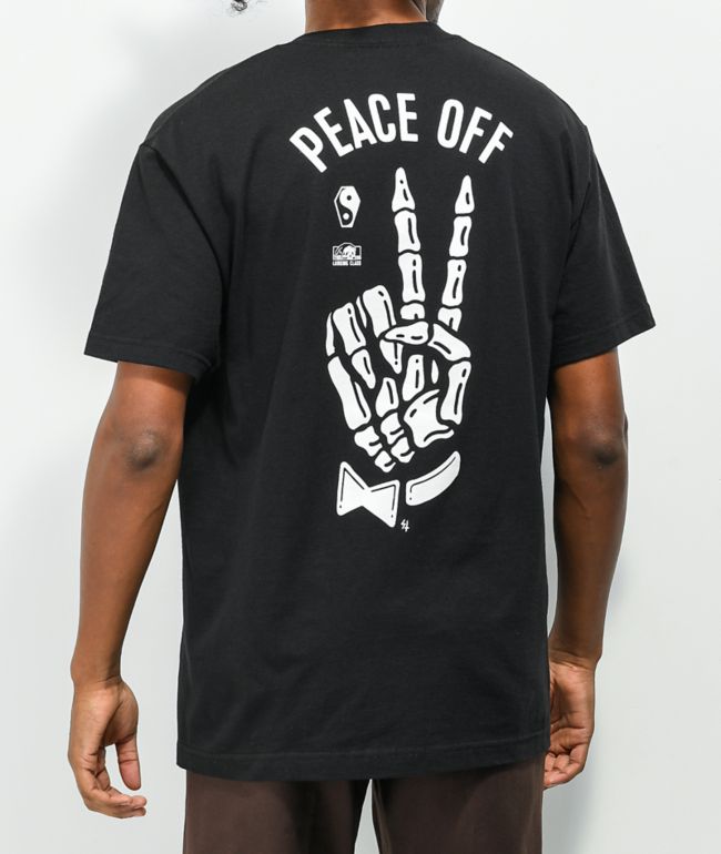 Lurking Class by Sketchy Tank Peace Off Glow In the Dark Black T-Shirt