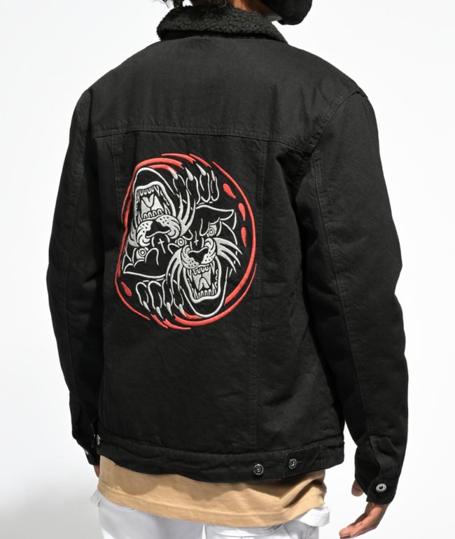 Sketchy Tank Scratch Black Denim Jacket