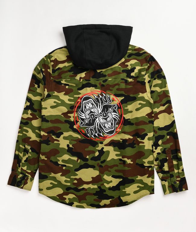 camo hooded shirt