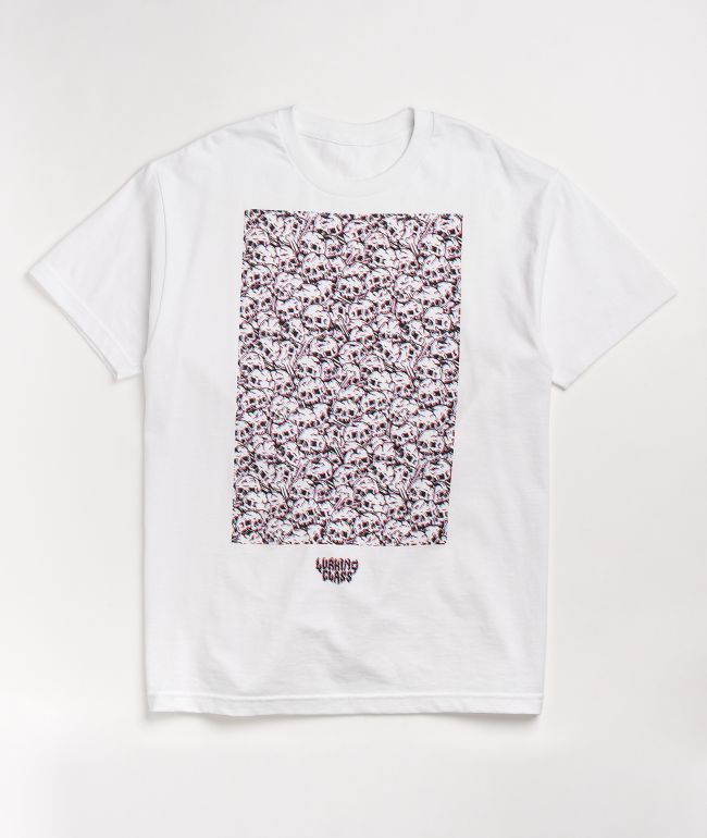 Lurking Class by Sketchy Tank Skulls 3D White T-Shirt