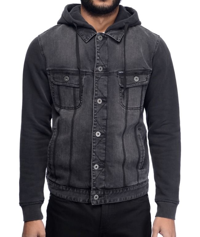 black denim fleece jacket