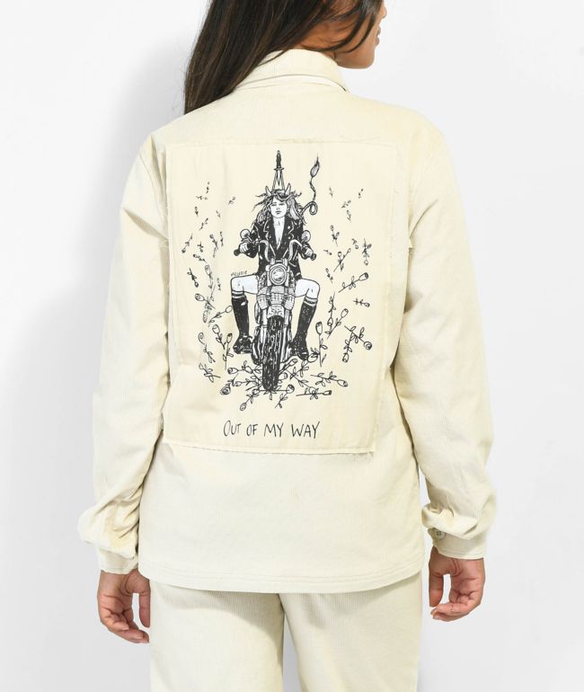 Melodie Out Of My Way camisa chaqueta de pana natural