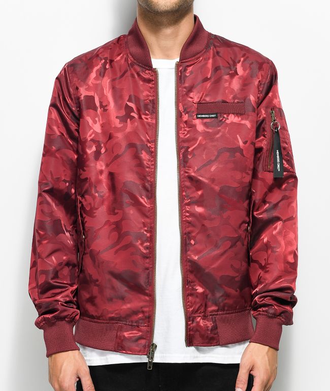Members Only Military Red Camo Bomber 