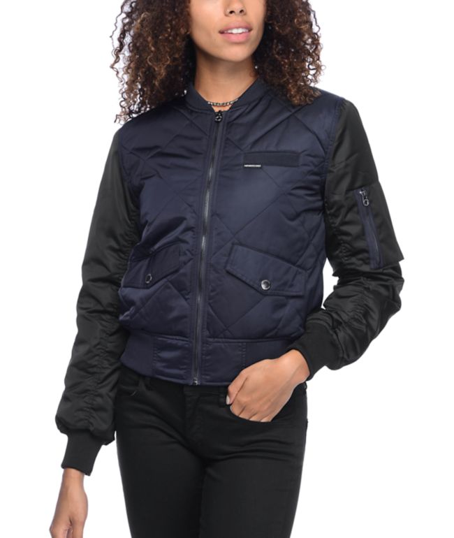 members only quilted bomber jacket