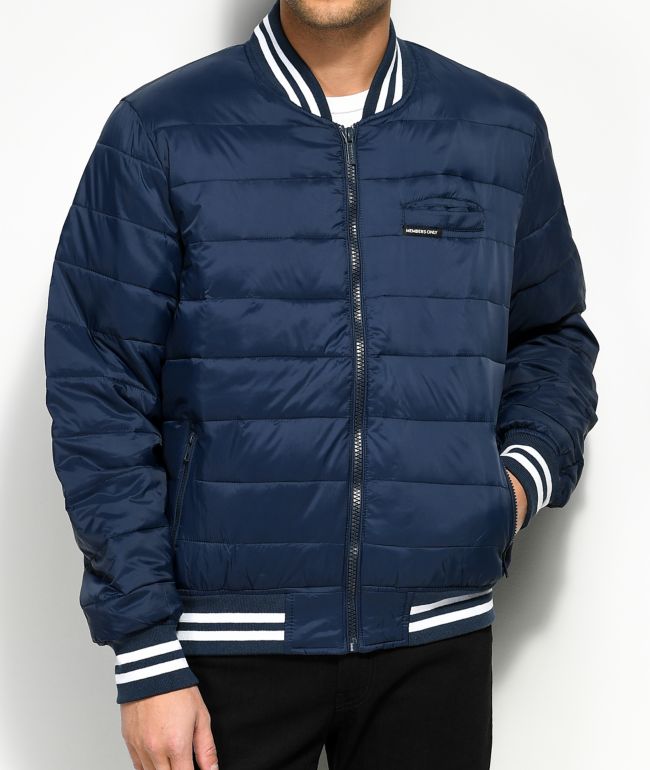 members only quilted bomber jacket