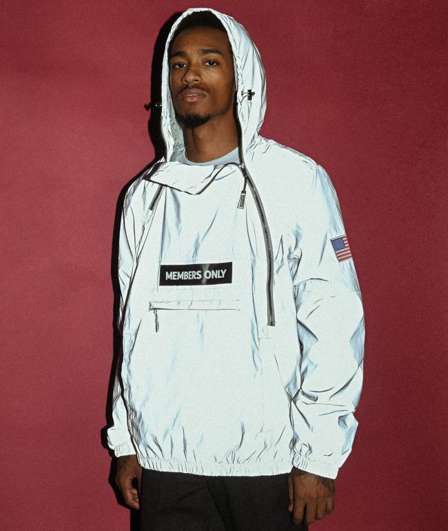 Members Only Astronaut Reflective Silver Jacket