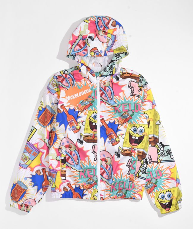 Members Only x Nickelodeon Kids Spongebob White Windbreaker Jacket