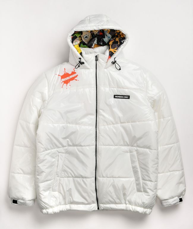 Members Only x Nickelodeon White Puffer Jacket
