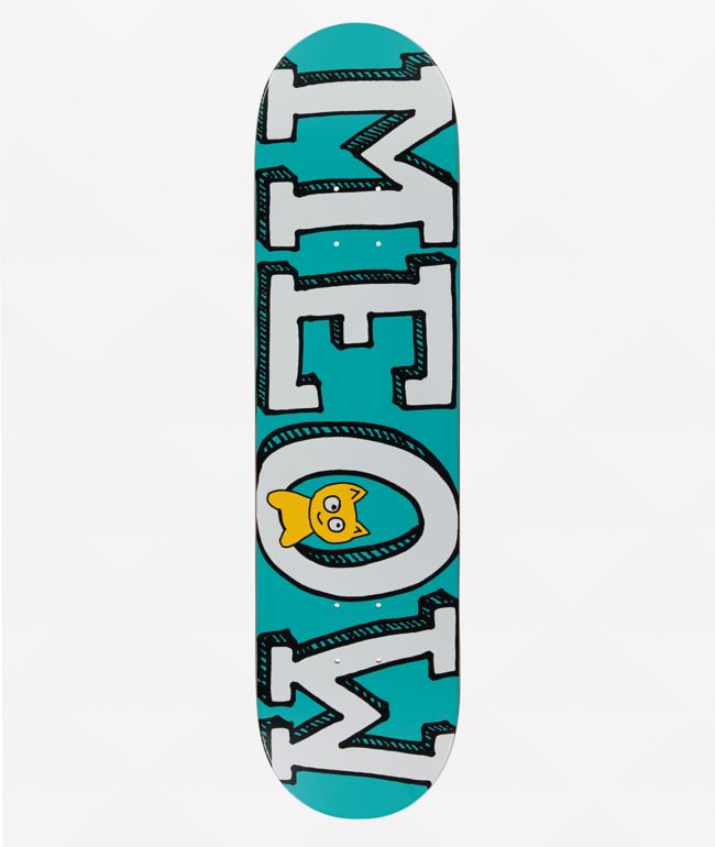 Meow Skateboards Teal Logo 8.0" Skateboard Deck