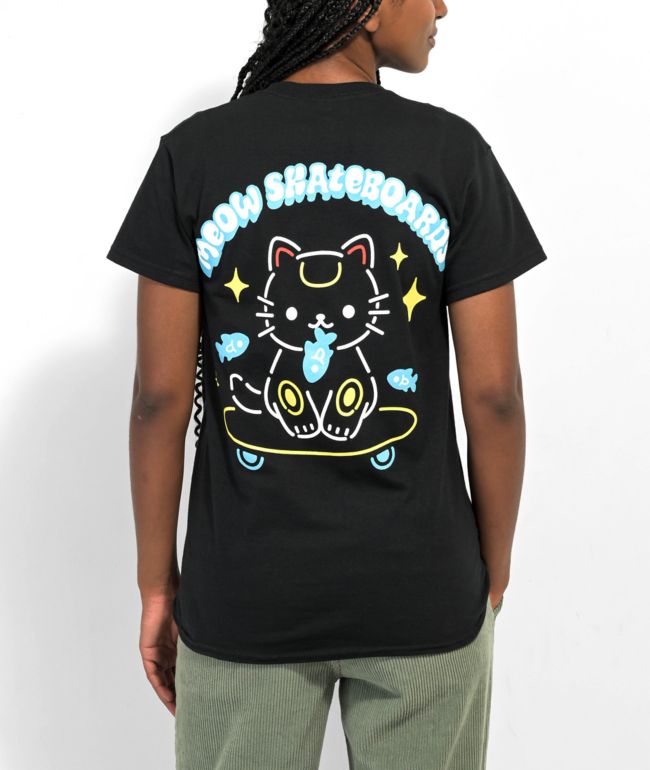 Meow Tuna Cat Black T-Shirt