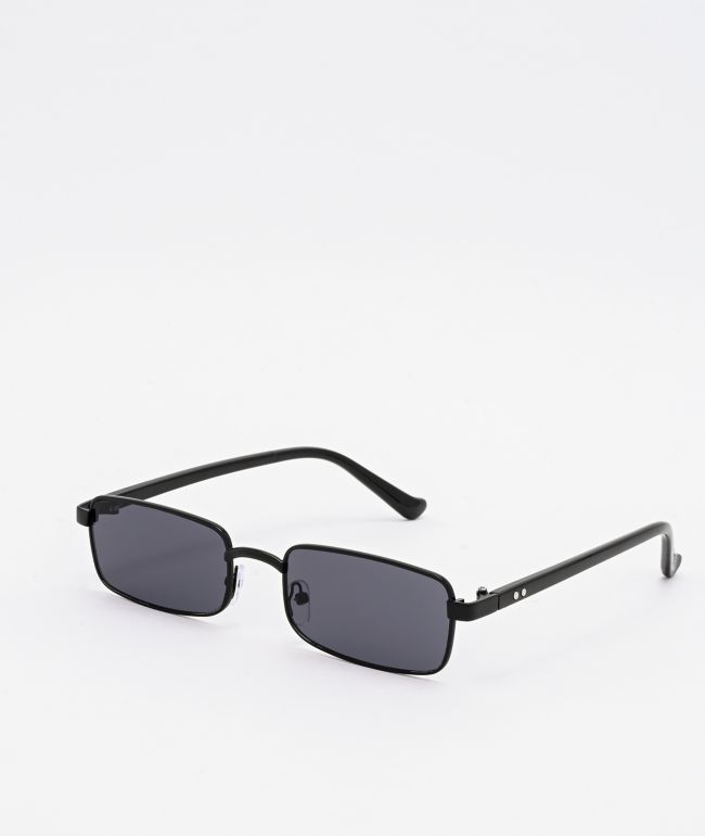 small rectangular sunglasses black