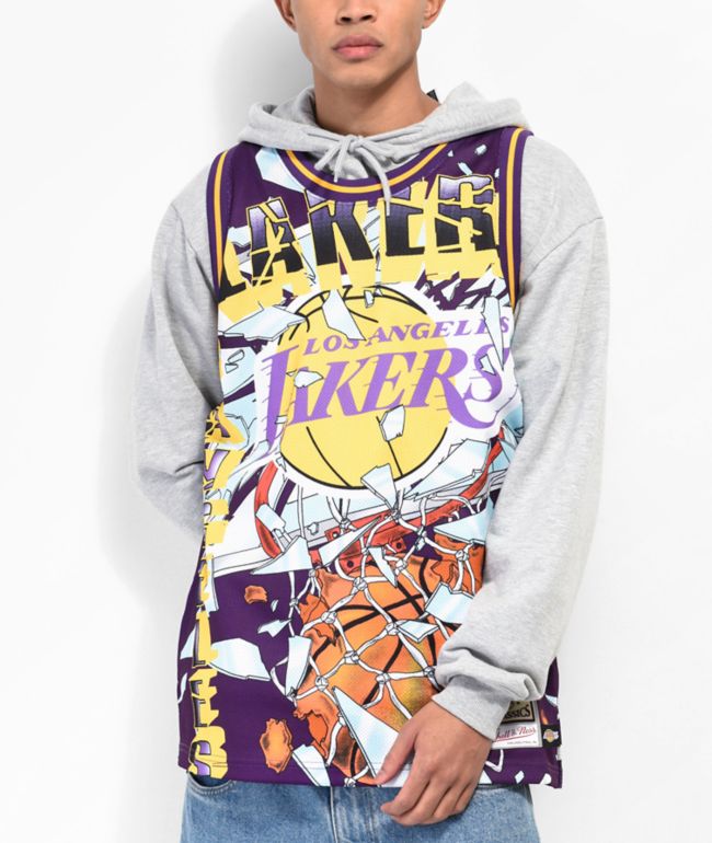 Mitchell & x NBA Los Angeles Lakers Energy Camiseta de baloncesto morada