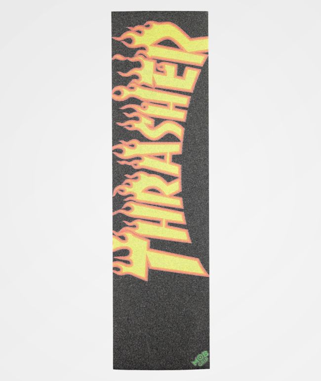 Mob X Thrasher Flame Logo Orange Black Grip Tape Zumiez