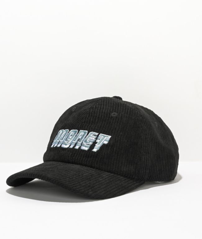 Monet Banks Black Corduroy Strapback Hat