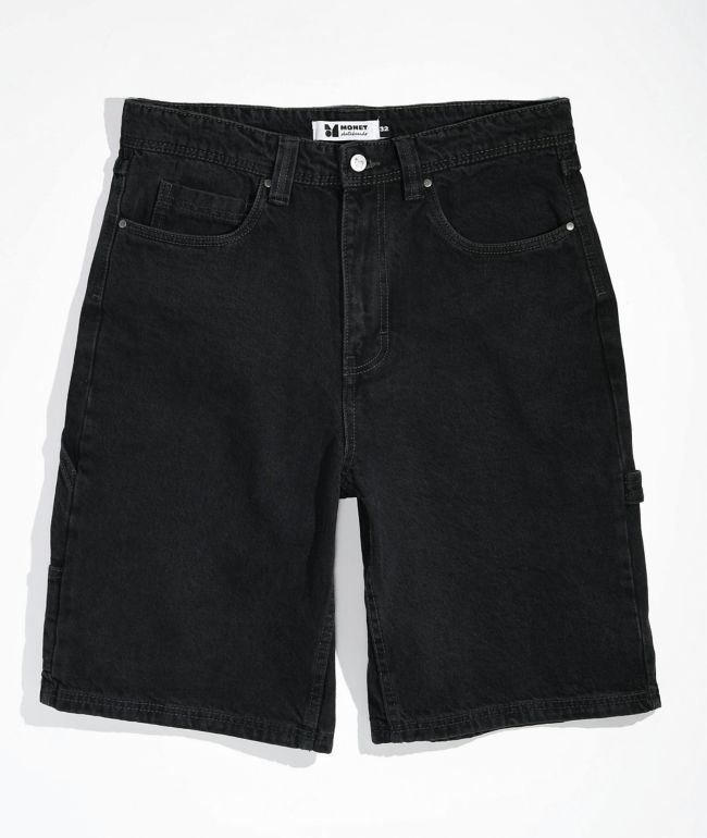 Monet Carve Black Wash Denim Shorts