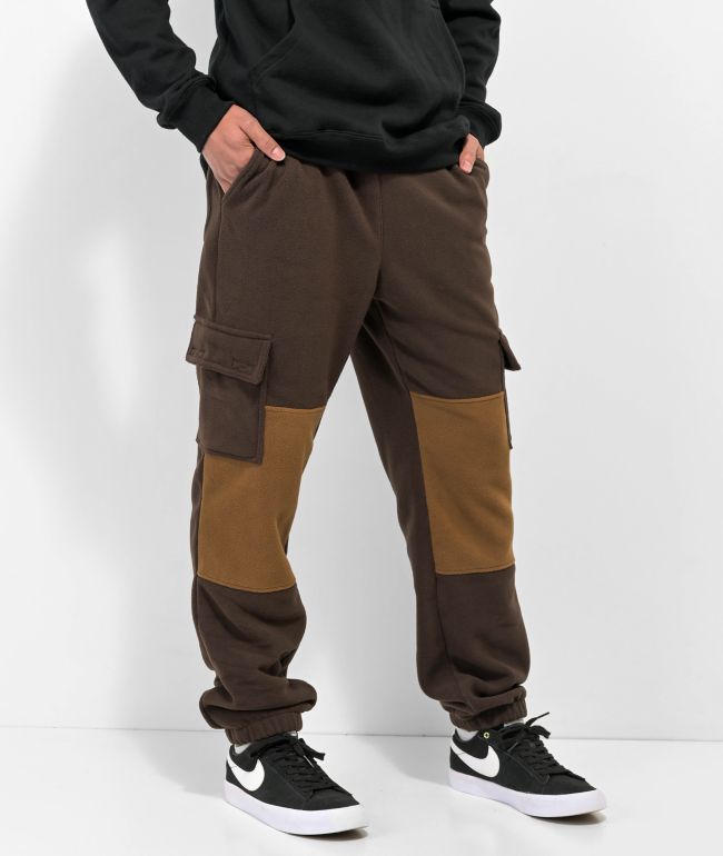 Cozay Brown Micro Fleece Cargo Pants